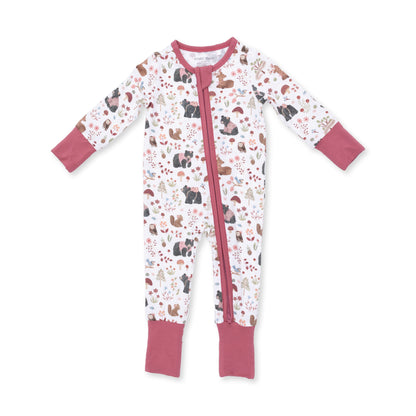 Southern Woodland Animals Pink - Convertible Romper