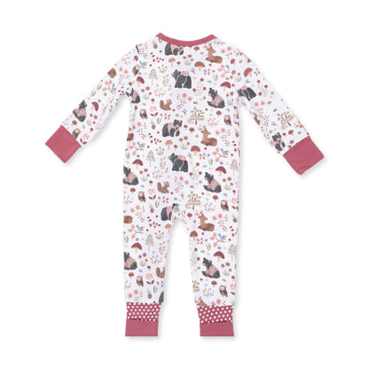 Southern Woodland Animals Pink - Convertible Romper