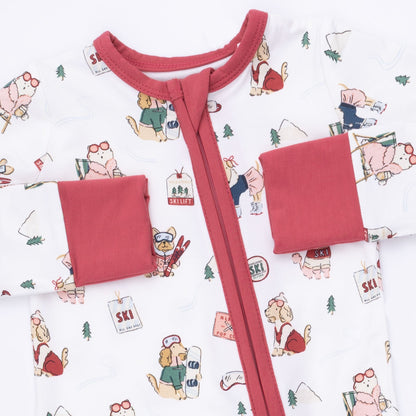 Winter Sports Dogs Pink - Convertible Romper