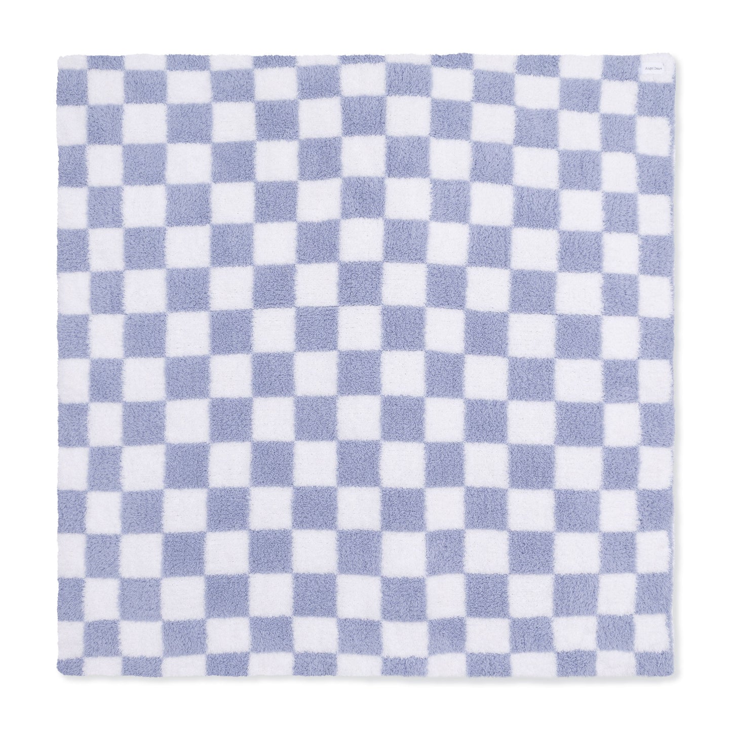 Chenille - Dusty Blue Checkerboard Blanket