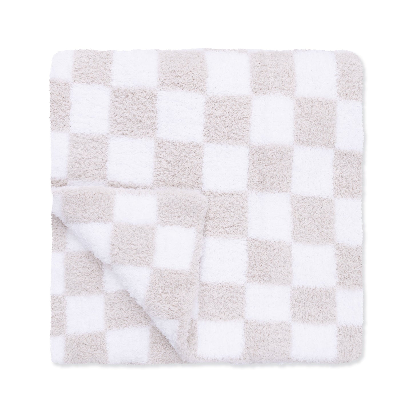 Chenille - Natural Checkerboard Blanket