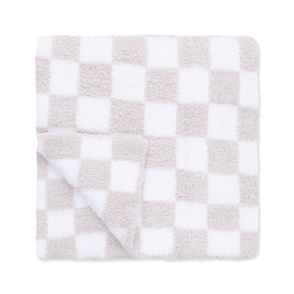 Chenille - Natural Checkerboard Blanket