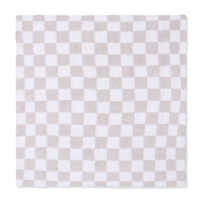 Chenille - Natural Checkerboard Blanket