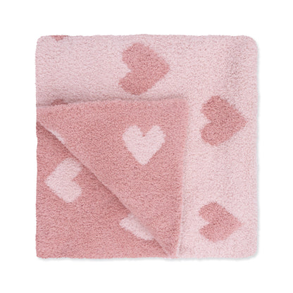 Blush and Rose Heart Blanket
