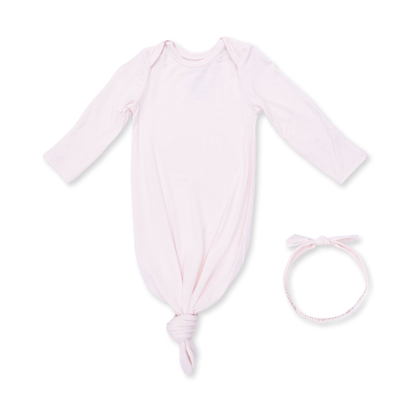 Solid Mauve Morn - Knotted Gown and Knot Headband
