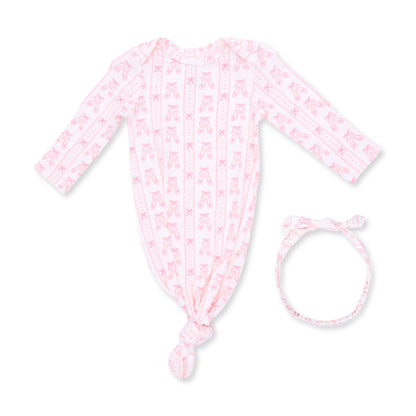 Ballet Shoes Ribbon Stripe - Knotted Gown and Knot Headband