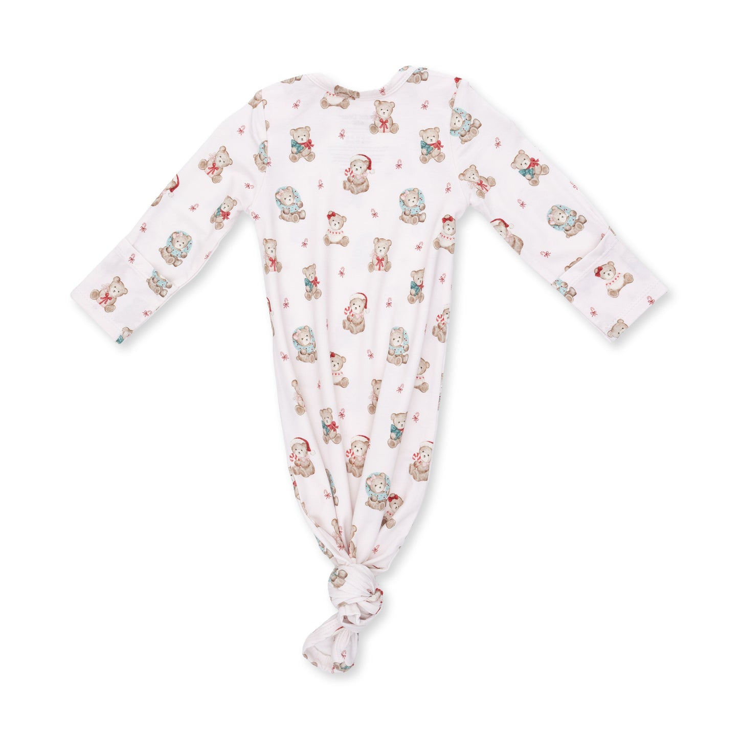 Christmas Teddy Bears Pink - Knotted Gown and Knotted Headband