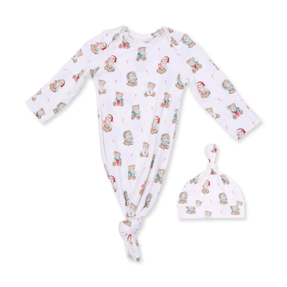 Christmas Teddy Bears Uni - Knotted Gown and Knotted Hat