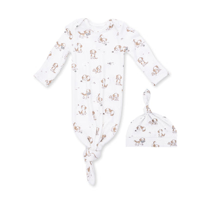 Explorer Puppy Blue - Knotted Gown and Beanie Hat