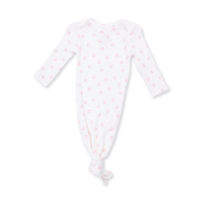Little Horseshoes Pink - Knotted Gown and Knot Headband