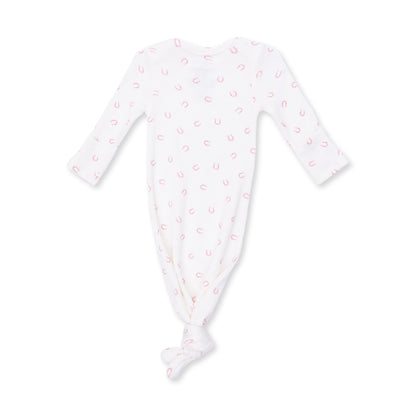 Little Horseshoes Pink - Knotted Gown and Knot Headband