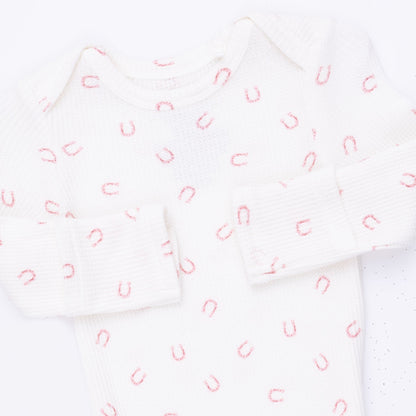 Little Horseshoes Pink - Knotted Gown and Knot Headband