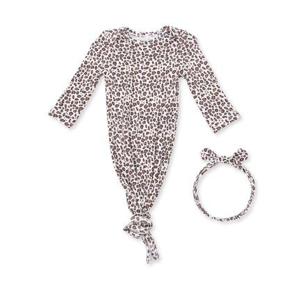 Leopard - Knotted Gown and Knot Headband
