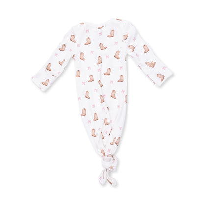 Mini Cowgirl Boots - Knotted Gown and Knot Headband