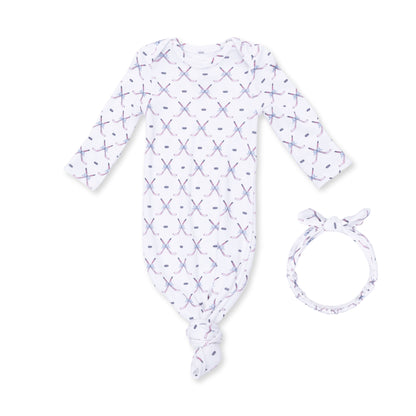 Simple Hockey Pink - Knotted Gown and Headband
