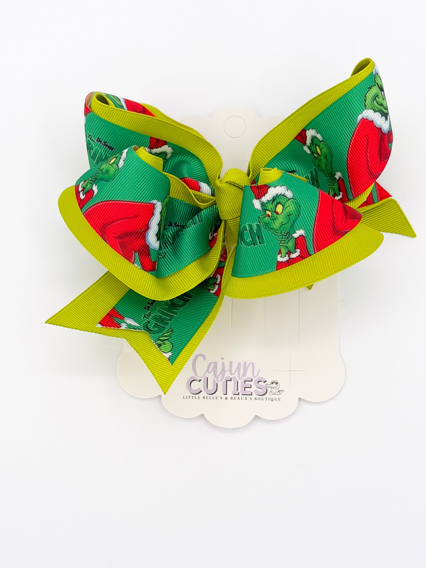 Large lime green Green Man Bow