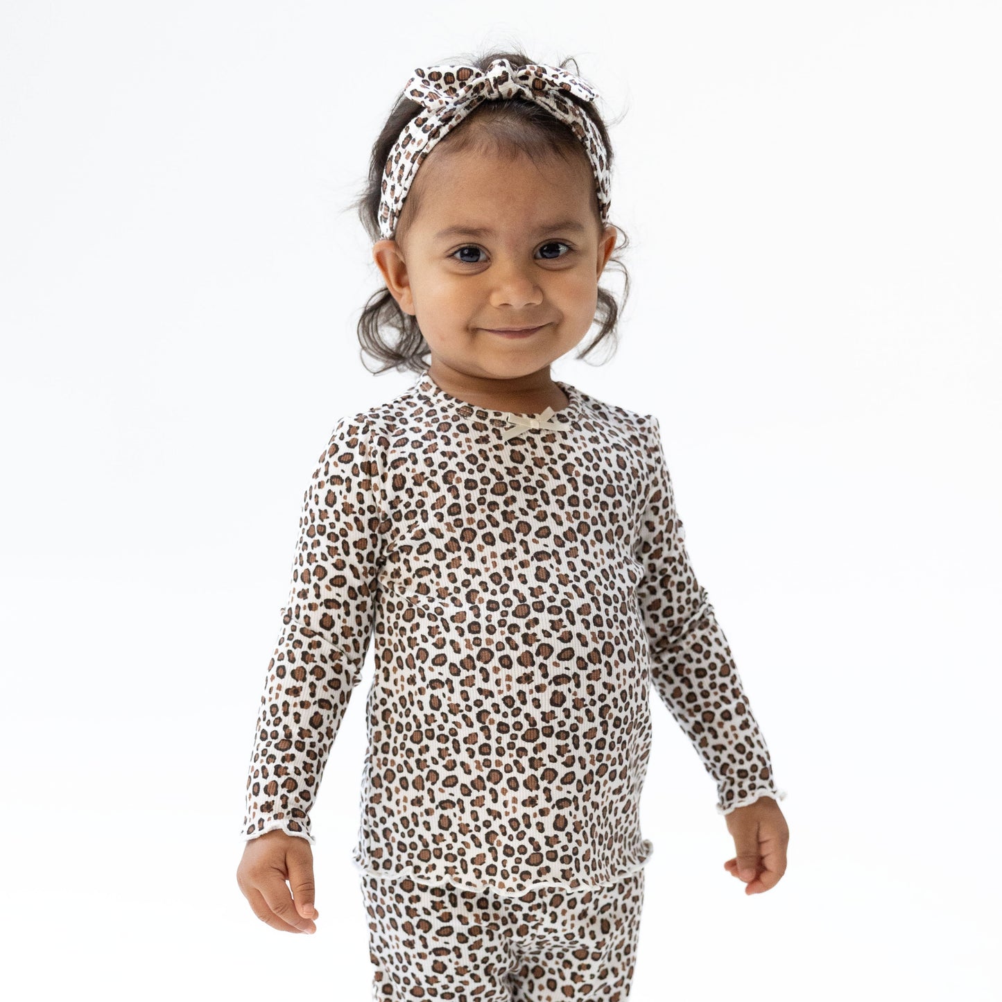 Leopard - Long Sleeve Lettuce Edge Tunic Top