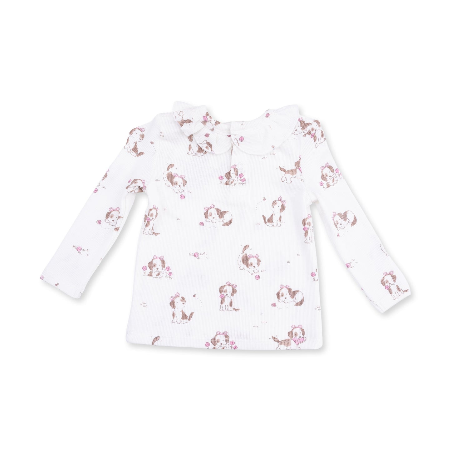 Explorer Puppy Pink - Long Sleeve Ruffle Top and Pant