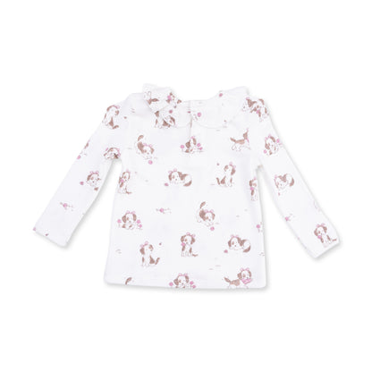 Explorer Puppy Pink - Long Sleeve Ruffle Top and Pant