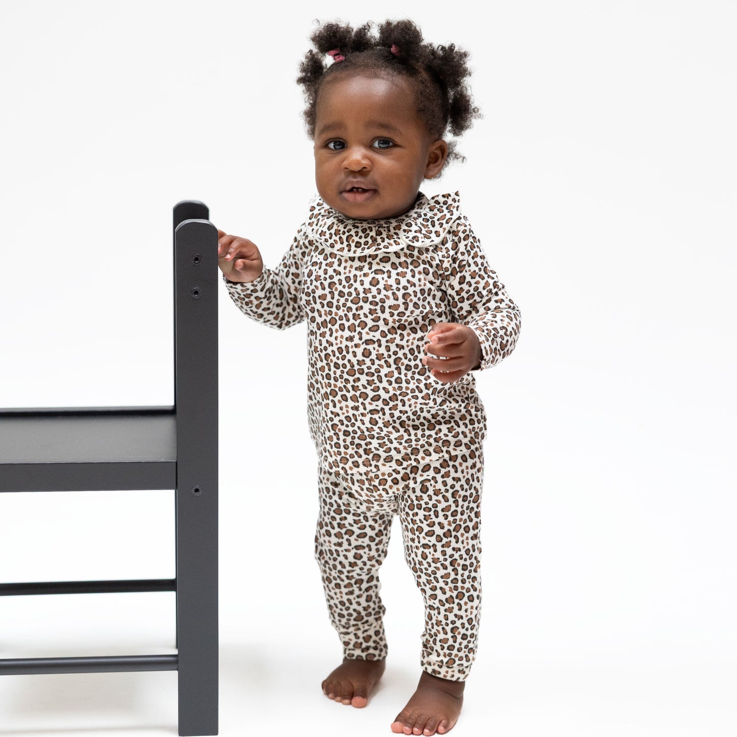 Leopard - Long Sleeve Ruffle Top and Pant