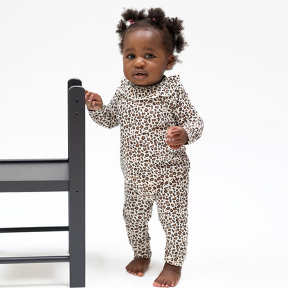 Leopard - Long Sleeve Ruffle Top and Pant