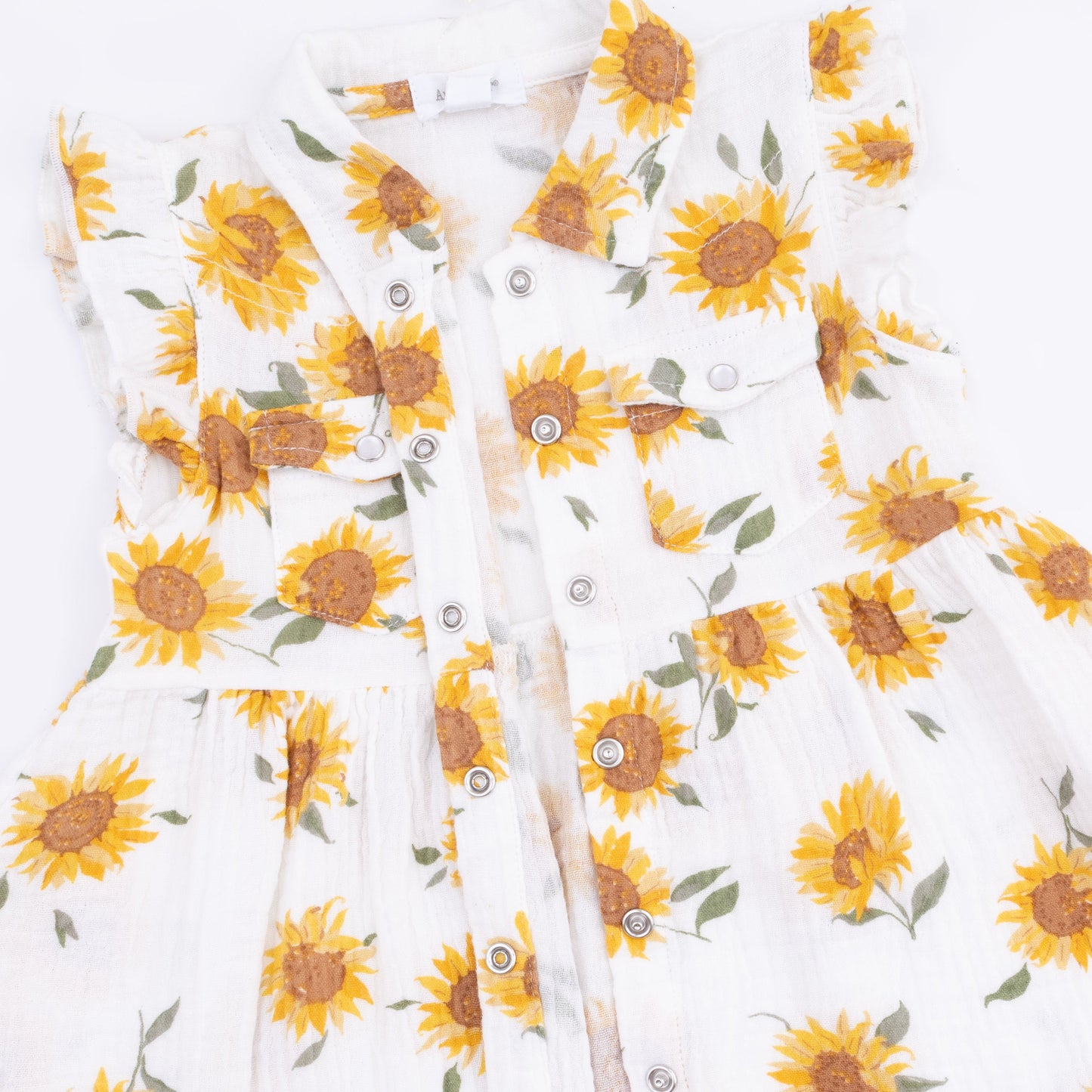 Baby Sunflower - Western Pearl Snap Dress & Bloomer
