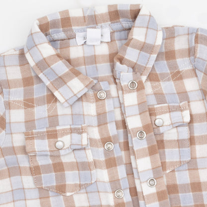 Western Plaid - Short Sleeve Western Pearl Snap Shirt
