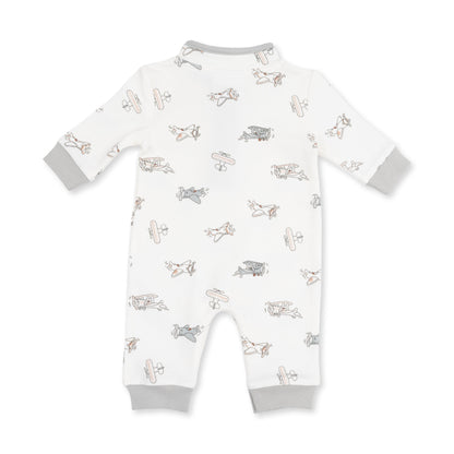 Vintage Airplane Pilots - Zip Neck Romper