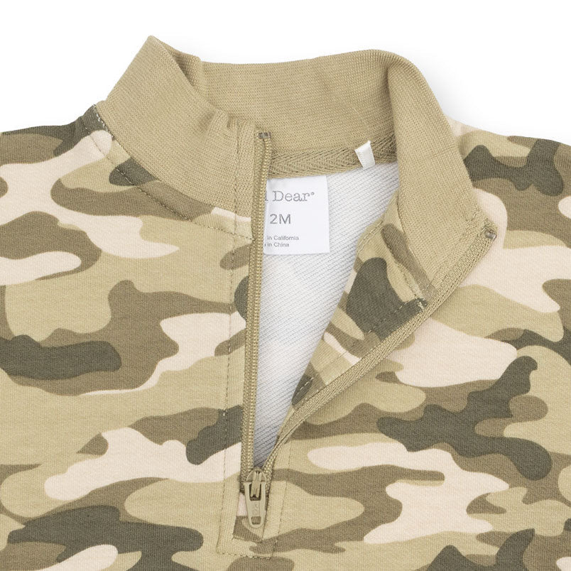 Camo French Terry - Half Zip Sweatshirt
