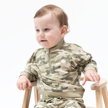Camo French Terry - Half Zip Sweatshirt