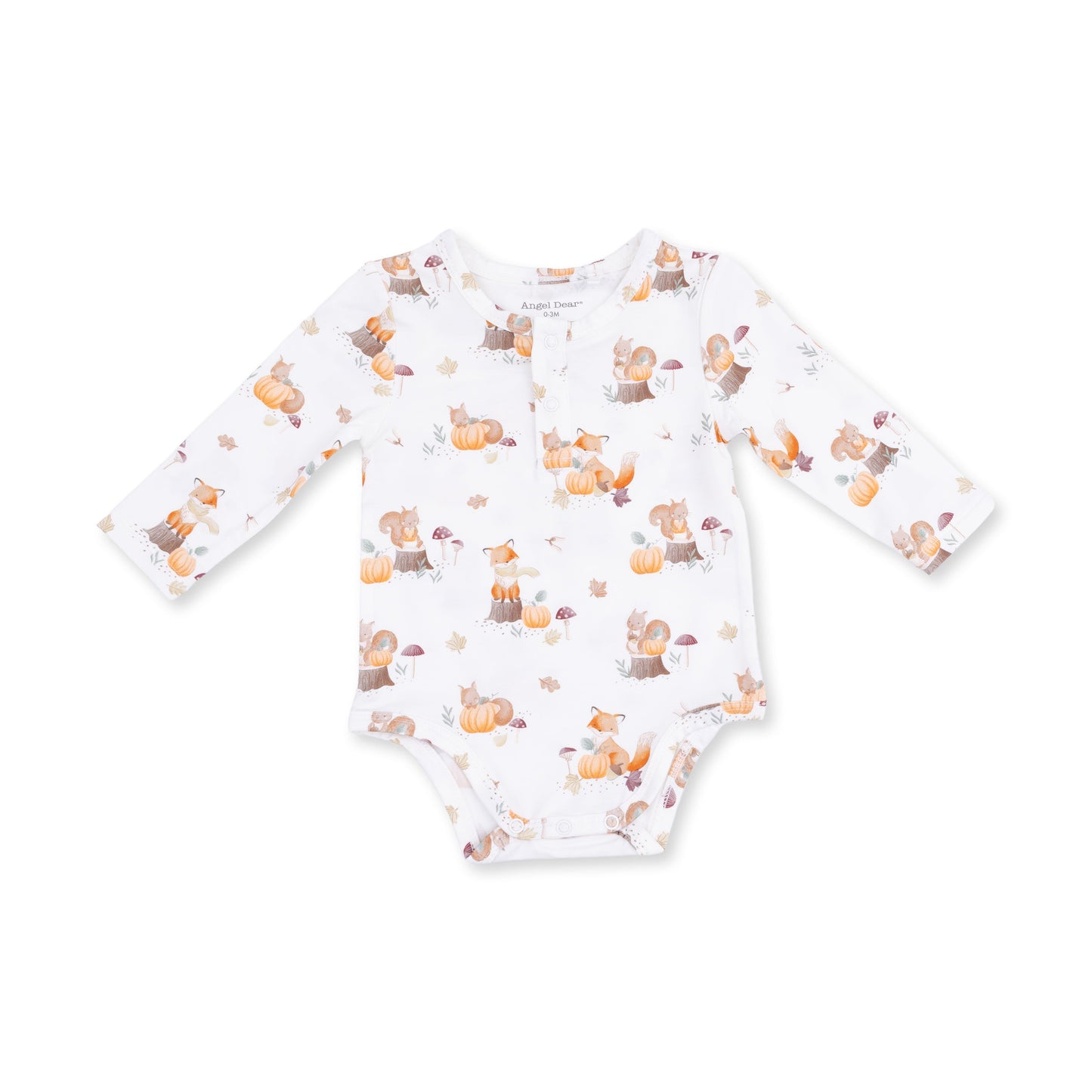 Woodland Animals with Pumpkins - Henley Bodysuit