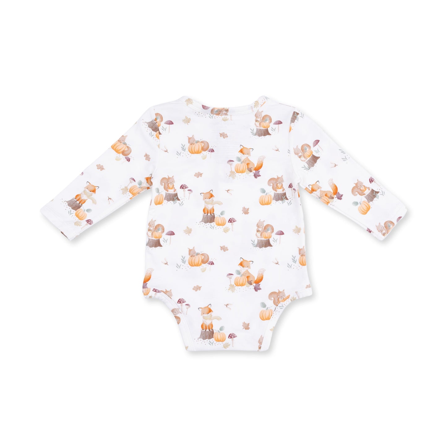 Woodland Animals with Pumpkins - Henley Bodysuit