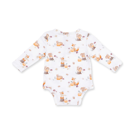 Woodland Animals with Pumpkins - Henley Bodysuit