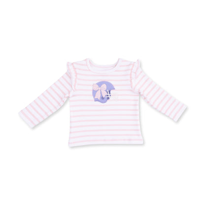 Football Helmets Pink - Long Sleeve Ruffle Tee Helmet