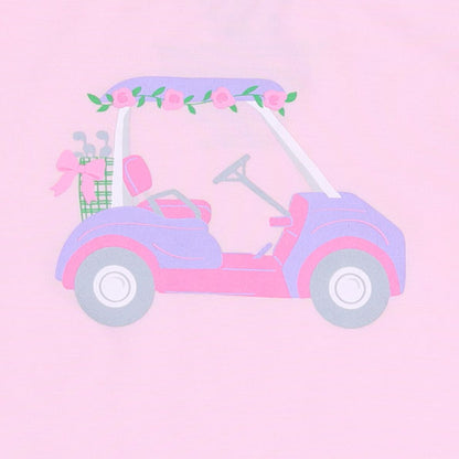 Golf - Pink Golf Cart Long Sleeve Ruffle Tee