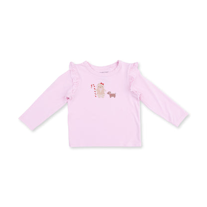 Gingerbread - Long Sleeve Ruffle Tee