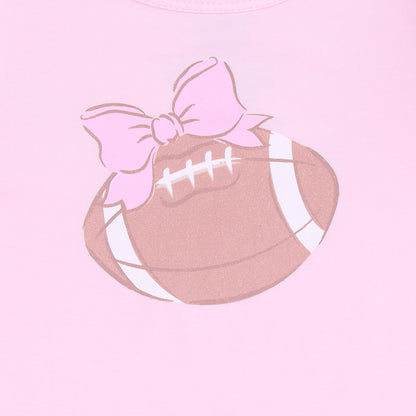 Football Bow Stripe - Long Sleeve Ruffle Tee and Baby Bells