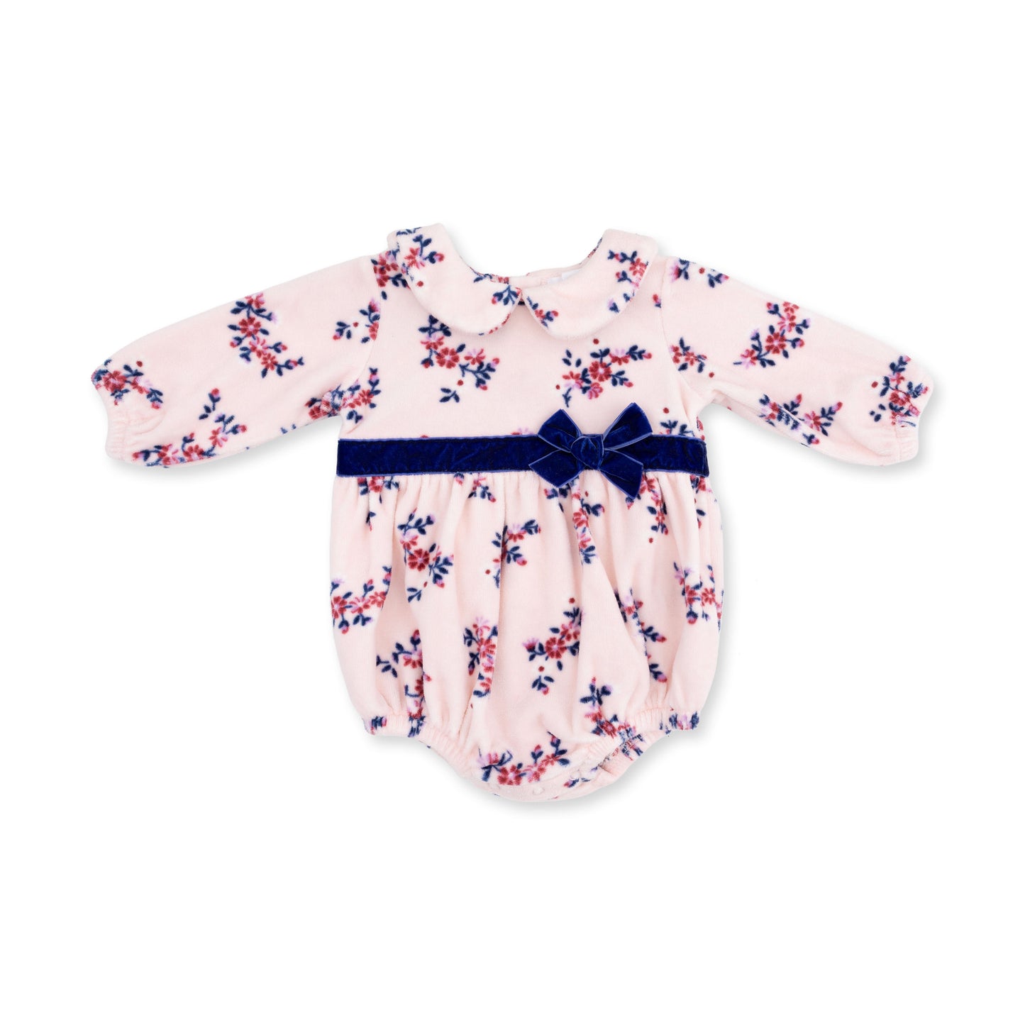 Nora Floral Velour - Bubble with Peter Pan Collar