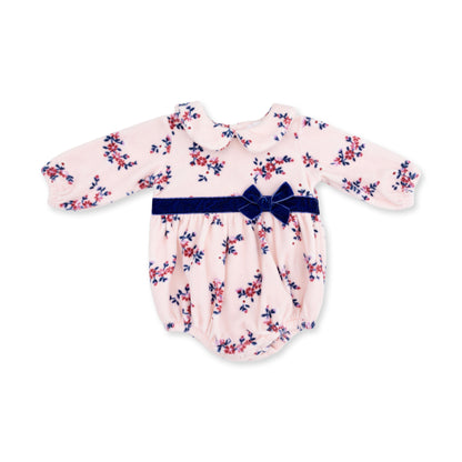 Nora Floral Velour - Bubble with Peter Pan Collar