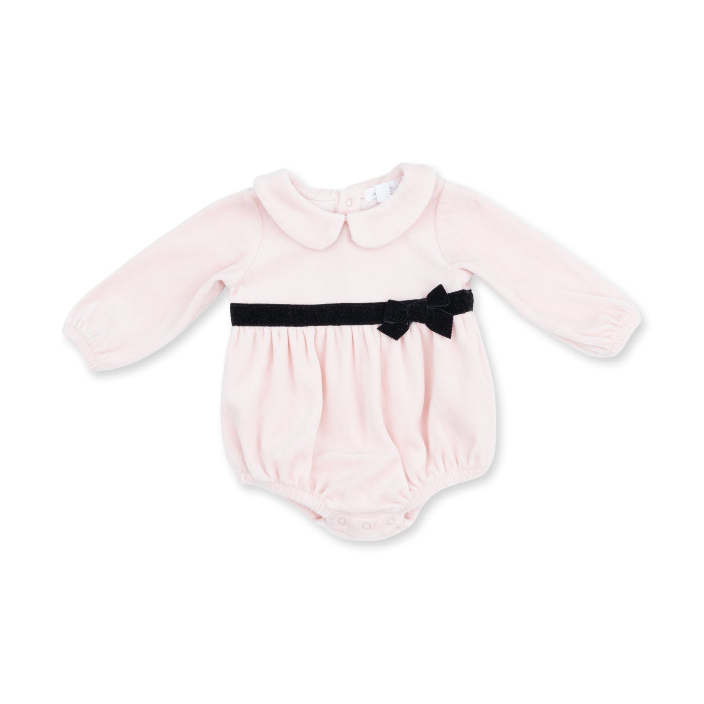 Velour Soft Pink - Velour Bubble with Peter Pan Collar