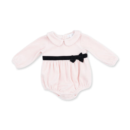 Velour Soft Pink - Velour Bubble with Peter Pan Collar