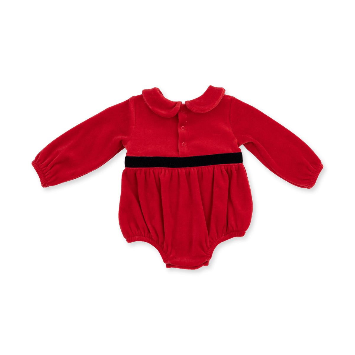 Holiday Red - Velour - Velour Bubble with Peter Pan Collar