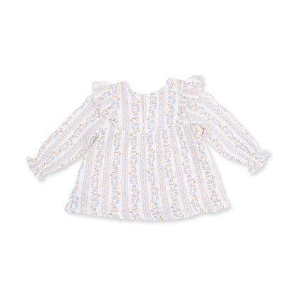 Catarina Floral - Long Sleeve Ruffle Tunic and Smocked Waist Pant