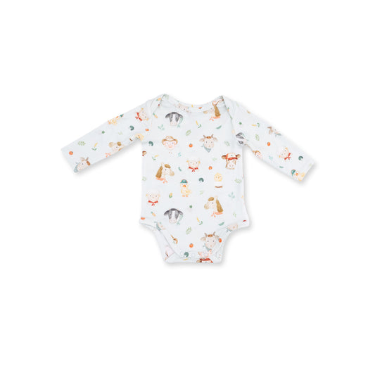 Baby Farm Faces - Long Sleeve Bodysuit