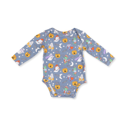 Halloween Monster Dress Up Blue - Long Sleeve Bodysuit