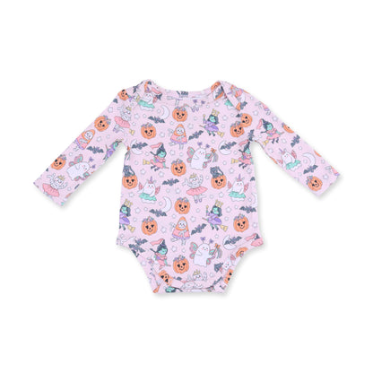 Halloween Monster Dress Up Pink - Long Sleeve Bodysuit