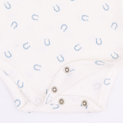 Little Horseshoes Blue - Long Sleeve Bodysuit