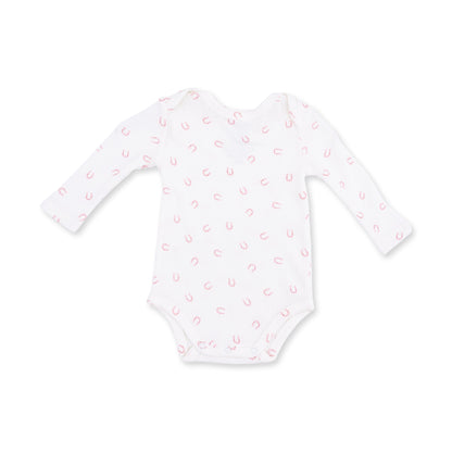 Little Horseshoes Pink - Long Sleeve Bodysuit