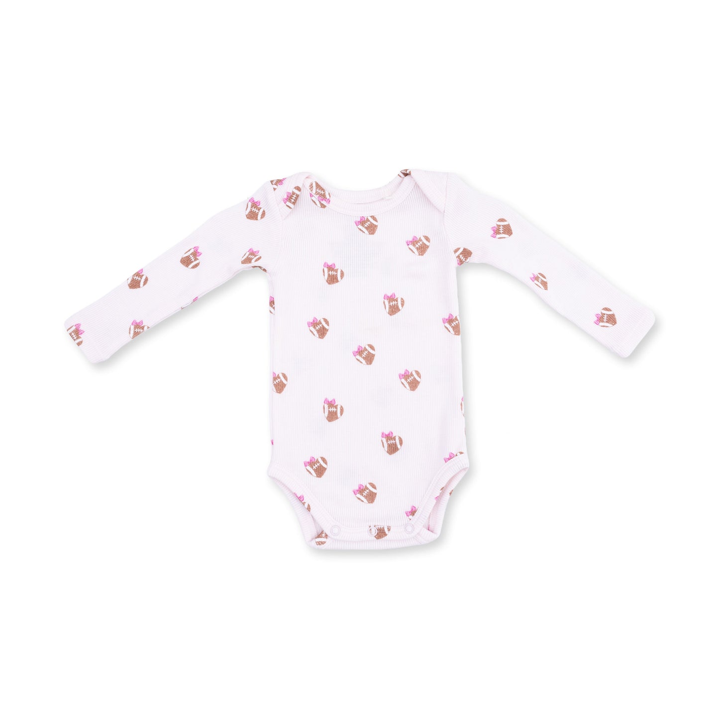 Mini Football Hearts - Long Sleeve Bodysuit