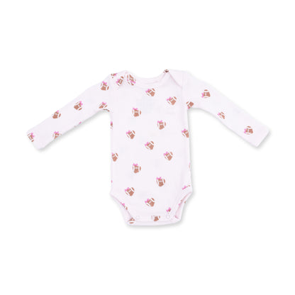 Mini Football Hearts - Long Sleeve Bodysuit